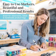 Acrylic Markers, 24 Unique Colors, Double-Ended Multi Surface Art Markers Set…