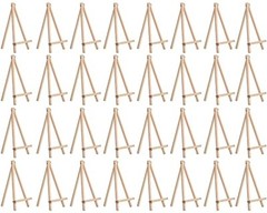 48 Pcs Mini Wood Easel Canvas Stand Bulk for Painting 8 Inch Wood Color