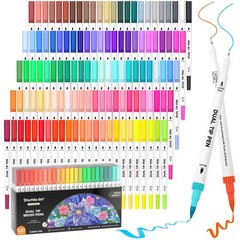 Fineliner & Brush Dual Tip Marker Set – 120 Colors