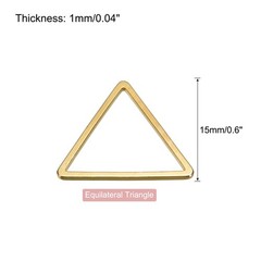 Triangle Earring Beads Circle, 15mm/0.6″ Brass Geometric, 50pcs