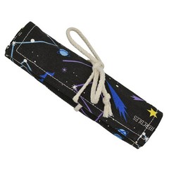 Maydahui Canvas Colored Pencil Roll Wrap 24/48/72 Slots 48 Slots, Black Sky