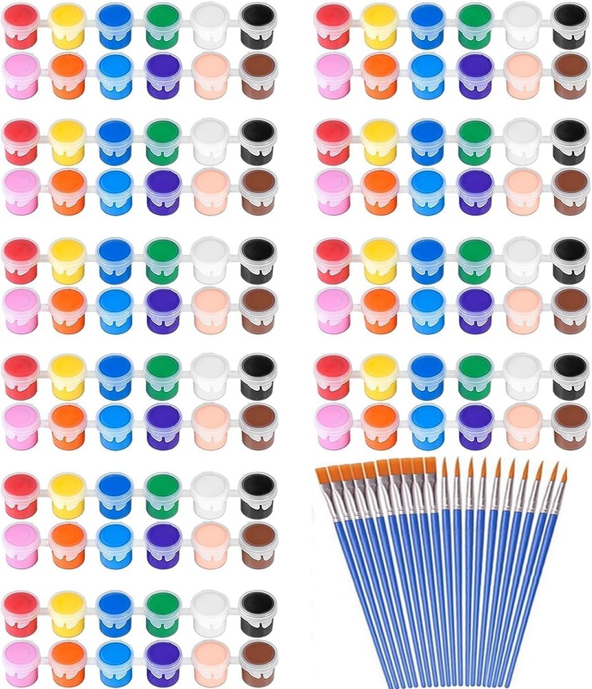 145 Pcs Mini Acrylic Paint Set for , 12 Colors Washable Acrylic Paint Strip w…