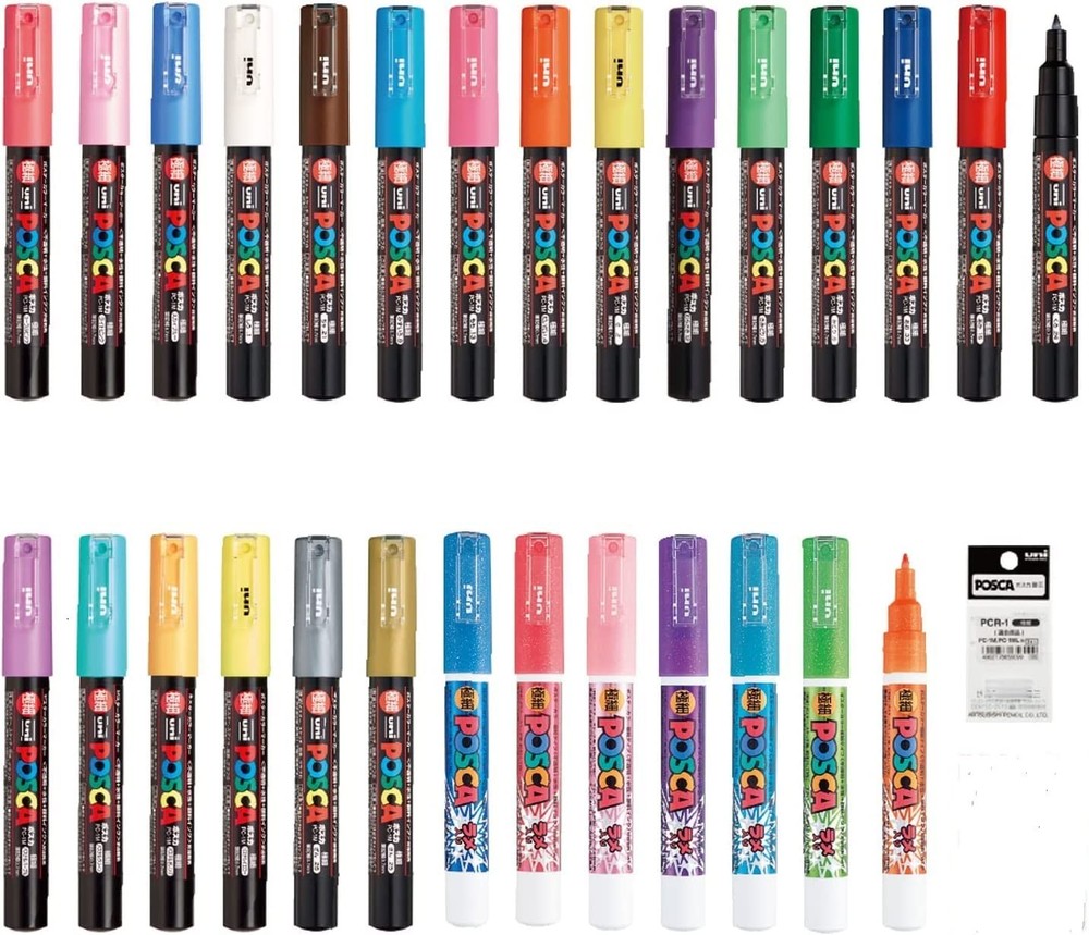 VERSAINSECT rylic Paint Pens Extra Fine Point Tip width 0.7mm 28 colors PC-1M…