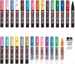 VERSAINSECT rylic Paint Pens Extra Fine Point Tip width 0.7mm 28 colors PC-1M…