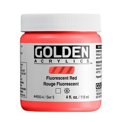 Fluorescent Red 4 Oz Jar Heavy Body Professional Acrylic Paint