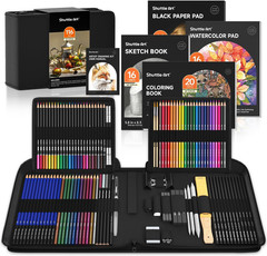 116 PCS Drawing Kit, Professional Drawing Supplies with Sketch, Charcoal, Colore