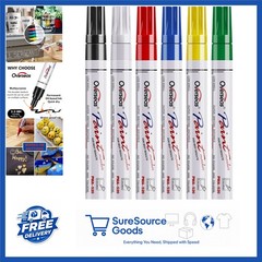 Medium Tip Paint Pens 6 Colors Waterproof Oil Based for Wood, Plastic, Canvas