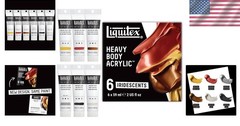 Professional Heavy Body Acrylics, 6 Iridescent Shades