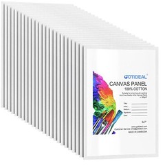 24 Pack 5×7 Inch Mini Canvas Boards for Oil Painting Watercolor Acrylic Paint