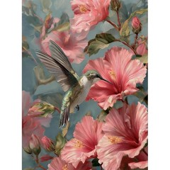 Hummingbird Flower 5D Diamond Art Kits for Adults,Hummingbird Diamond Painting..