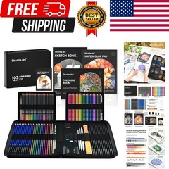 103 PCS Drawing Kit, Professional Drawing Supplies with Sketch, Charcoal, Col…