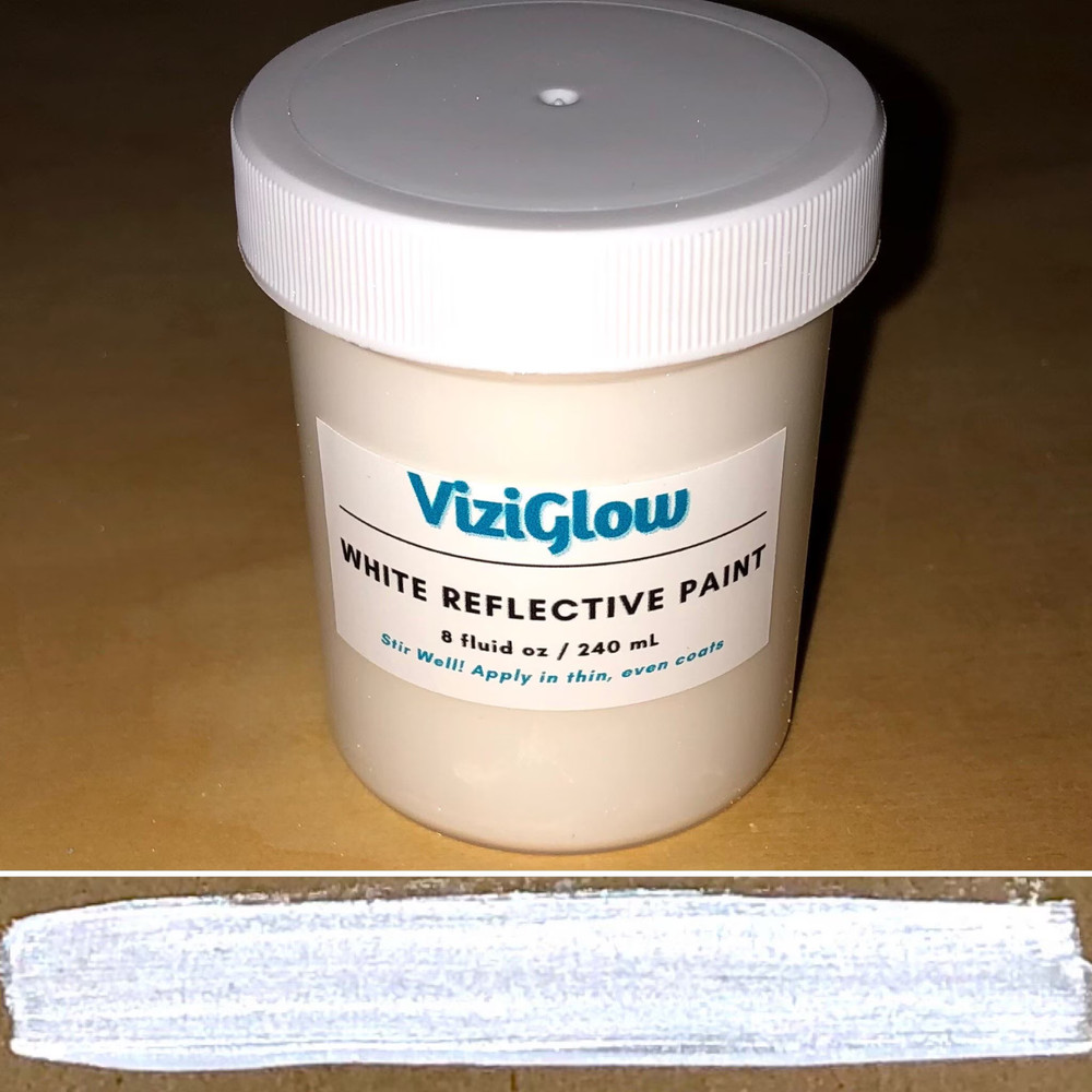 White Reflective Paint – 8 oz – high-visibility, reflective outdoor paint