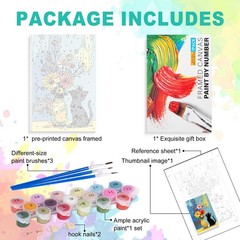 Framed Paint by Numbers Kit for Adults Beginner & Kids 8*12 inch, TRTDOP1PF03
