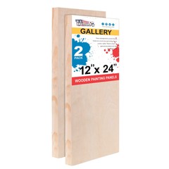 12″ x 24″ Gallery 1-1/2″ Profile Depth Artist Wood Pouring Panel Boards 2-Pack