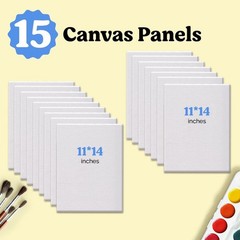 Chalkola 11×14 Canvas for Painting (15 Pack) | Blank 15 – 11″x14″, White