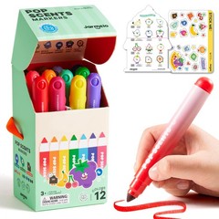 Jar Melo Scented Washable Markers for Kids 12 Count (Pack of 1), Multicolor