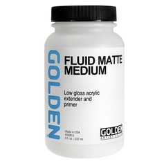 Fluid Matte Medium Professional Acrylic Medium SemiTransparent 8 Fl Oz