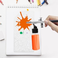 Plastic Jar Bottles Airbrush Paint Bottles 30ML Dual-Action Siphon Suction Fe…