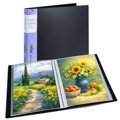 JJRING 11×14 Art Portfolio Folder with Plastic Sleeves, 24Pocket Portfolio Bi…