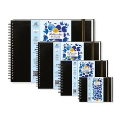 A5 Artists Watercolor Wiro Journal 245GSM 20% Cotton Spiral Book 25 Sheets