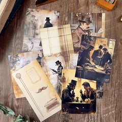 CraftBloom 42Pcs Detective Gothic Scrapbook Paper Sheets for Junk Multicolor