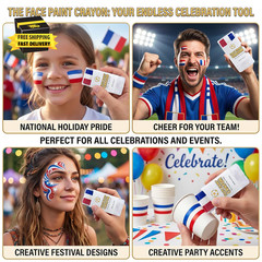 Face Body Paint Stick Red White Blue,France Netherlands Soccer Fan Face Paint Cr