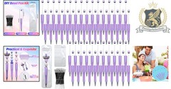 Versatile Beadable Pens Set – 50 DIY Plastic Ballpoint Pens with Refills