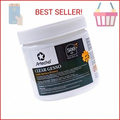 Artecho Clear Gesso 16.9oz / 500ml, Gesso Primer for Acrylic Painting