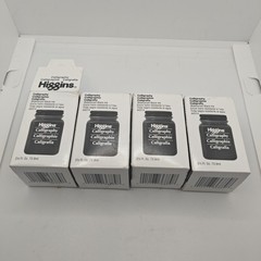 4 Pack, Higgins Black Calligraphy Ink, 2.5 Ounce Bottle (44314) fl oz,