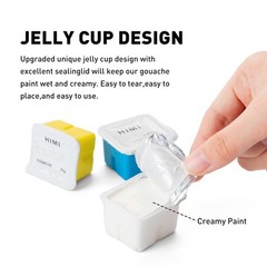 Gouache Paint Jelly Cup Refill, 4 Pack 30g, Single Color Paint for Artists & …