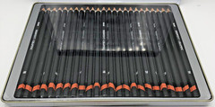 New and Sealed Derwent Graphic 9B-9H 24 Graphite Drawing Pencils In Tin
