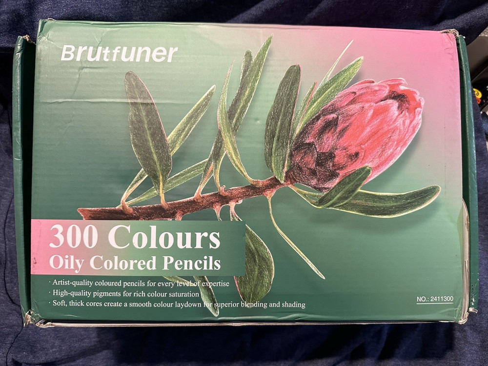 Brutfuner Oily Colored Pencils-Box Banged Up-Not Pencils (See Photos) 300 Pencil
