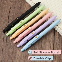Colored Gel Pens, 0.5mm Fine Point Retractable,Colorful 6Pcs-Aesthetic Colors