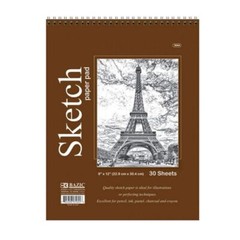 BAZIC Sketch Pad 30 Sheets 9″ X 12″ Top Spiral Sketchbook Drawing Pads, 2-Pack