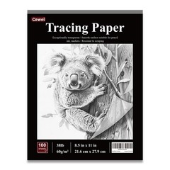 Tracing for Drawing, 8.5”x11 Trace , 100 Sheets (38 lb/ 60 GSM) Translucent V…