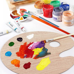 12 Pack 11.8 X 7.9 Inch Wood Oval Painting Palette Acrylic Paint Palette