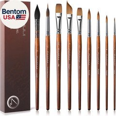 Watercolor Brushes Professional, 9Pcs Sable Paint Brushes & Natural Squirrel Mo