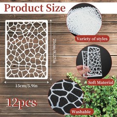 Jeffdad 12 Pcs Stencils for Crafts Reusable, Texture 8.27 x 5.9 Inch