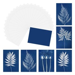 32 Sheets Cyanotype Paper High Sensitive Sun Print Kit 4.1×2.9 Inch A7 Crafts