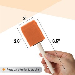 Bates Foam Paint Brushes, 2-Inch, 16 Pack, Orange 2 Inch, 16