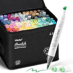 Ohuhu Honolulu B Alcohol Markers 120 Brush & Chisel