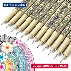 KERIFI 05 Micro Fineliner Drawing Art Pens: 12 Colors 0.45mm Multiliner Fine Lin