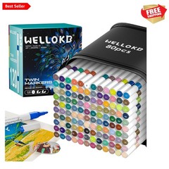 Portable 80 Color Acrylic Paint Maker Set with Dual Tips & Cotton Nibs