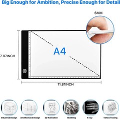 A4/A3/A5 LED Light Box for Tracing and Drawing – Ultra Thin Adjustable Light Tab