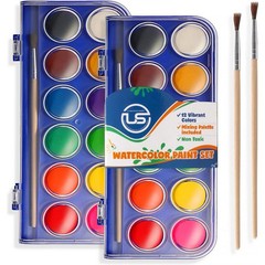 2 Pack Watercolor Paint Set 12 Vivid Colors 2 Packs of 12 Colors, 12 Color