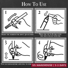 4 Gold Paint Pen Fine Tip | Set 4 Gold Paint Marker Metallic | Extra Fine Tip 0,