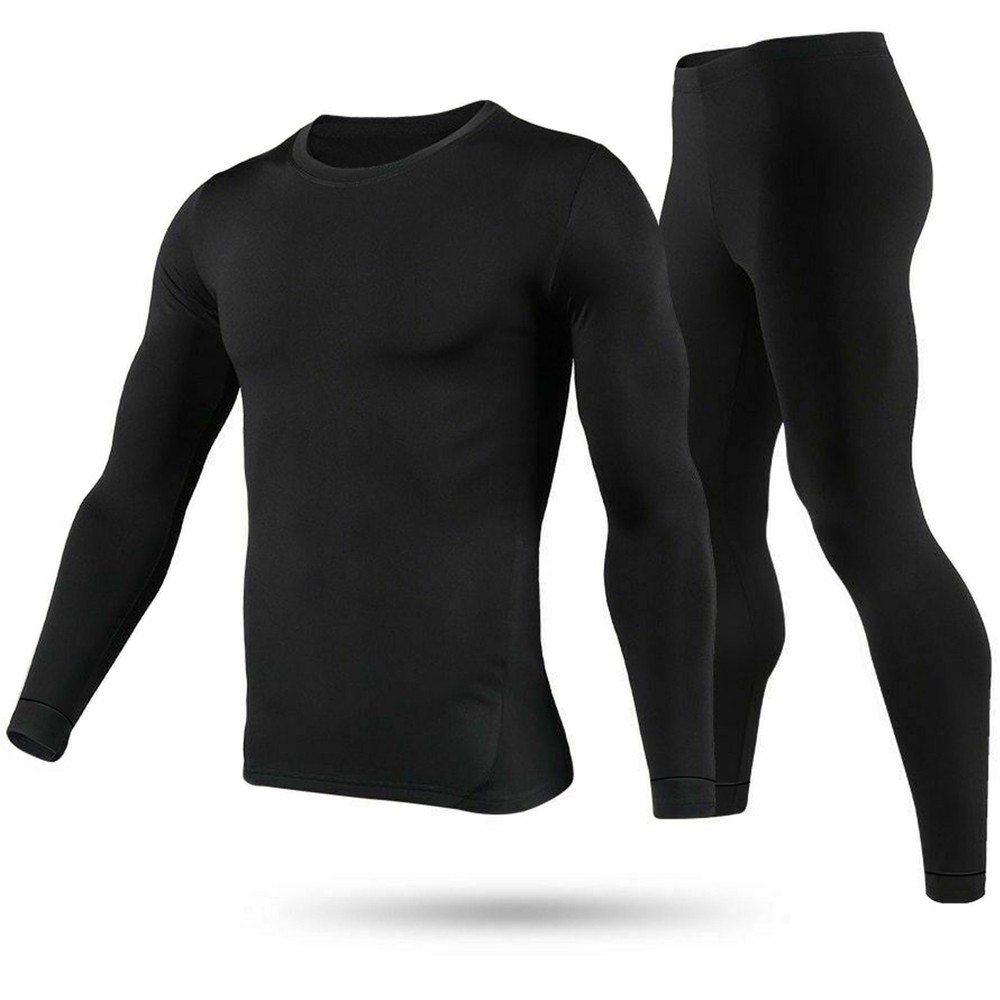 [Pack of 2] Men Thermal Underwear Set Long Johns Pants Long Sleeve Soft Under…