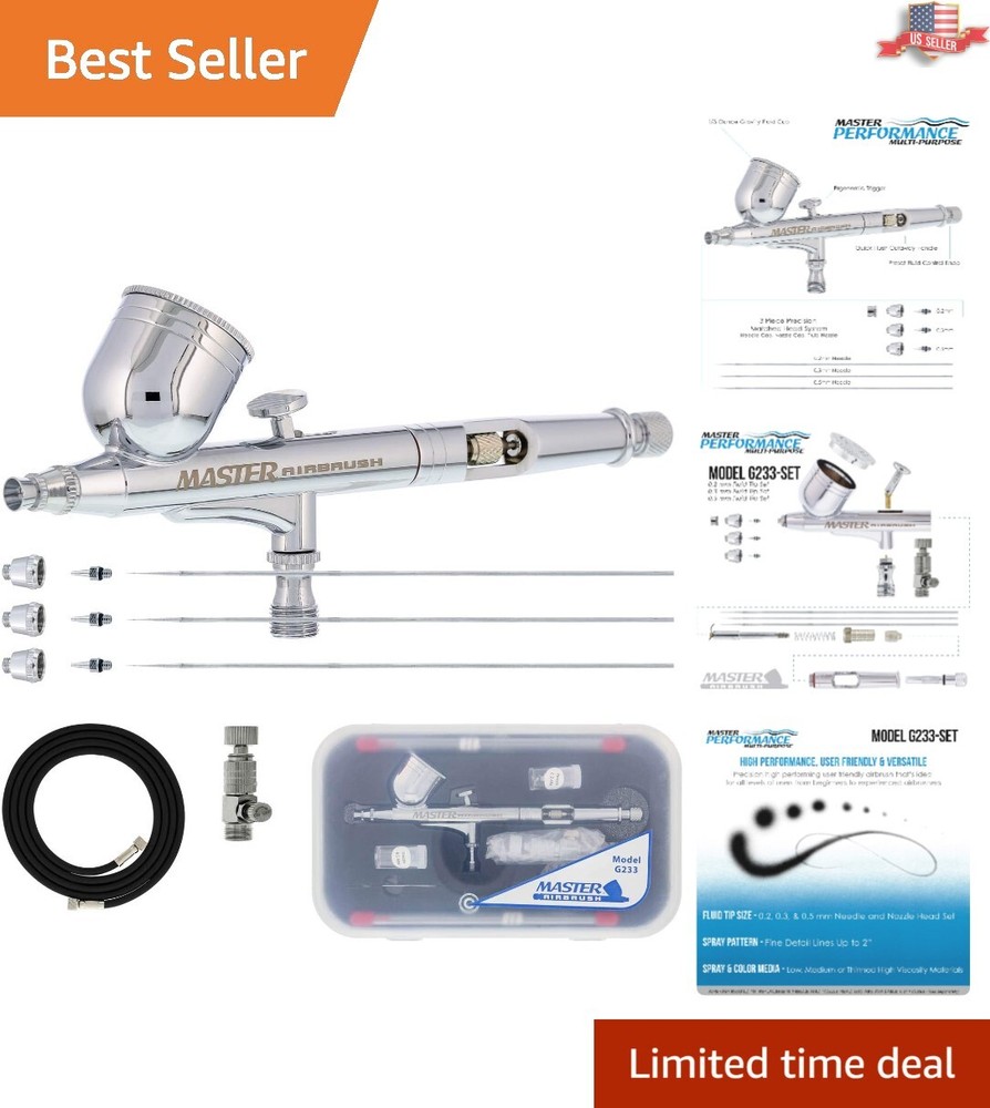 Professional Master G233 Airbrush with Fluid Control and Cleaning Features
