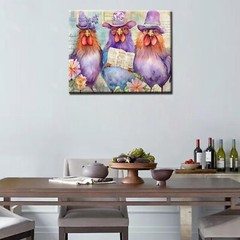 Tucocoo Paint by Numbers Kit w/ Frame 16×20 Chickens w/ Paints & Brush