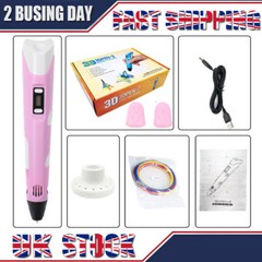 3D Print Drawing Pen Set + 25M 5 colors PLA Filaments Kids Birthday XMAS Gift